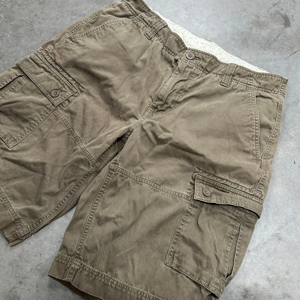 The North Face Mens Brown Cotton Twill Cargo Utility Shorts Size 34 Long